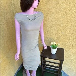 SHEIN Chic Tan Midi Dress